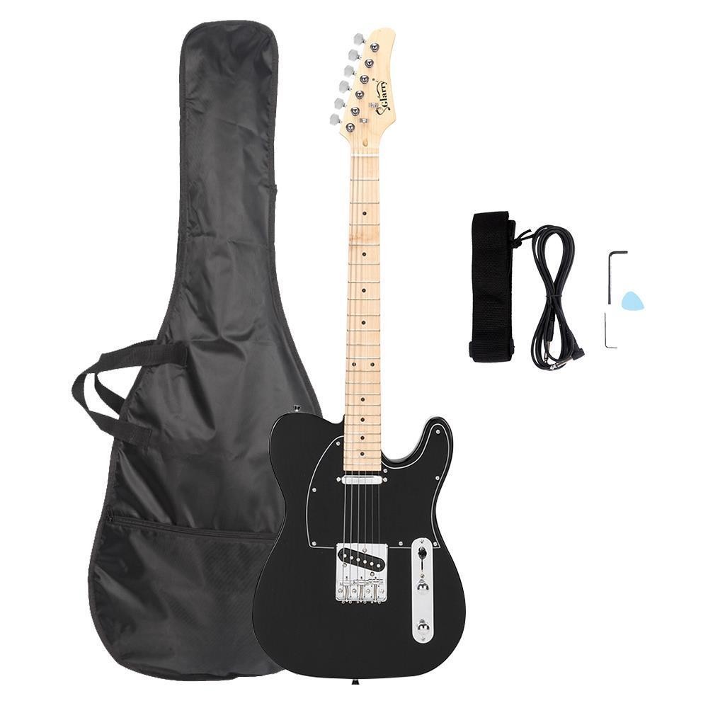 Glarry GTL Maple Fingerboard 39″ Electric Guitar With Gigbag for Beginner Black