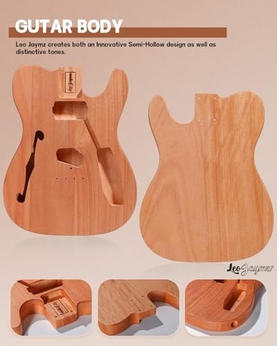 DIY Semi-Hollow Electric Guitar Kit – Mahogany Body, Maple Neck, Laurel Fretboar