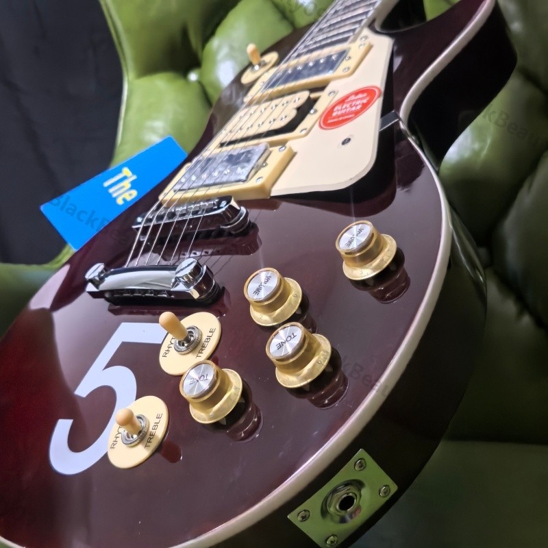 Electric Guitar Wine Red Finish HH Gold Hardware Bone Nut Stainless Rounded Fret