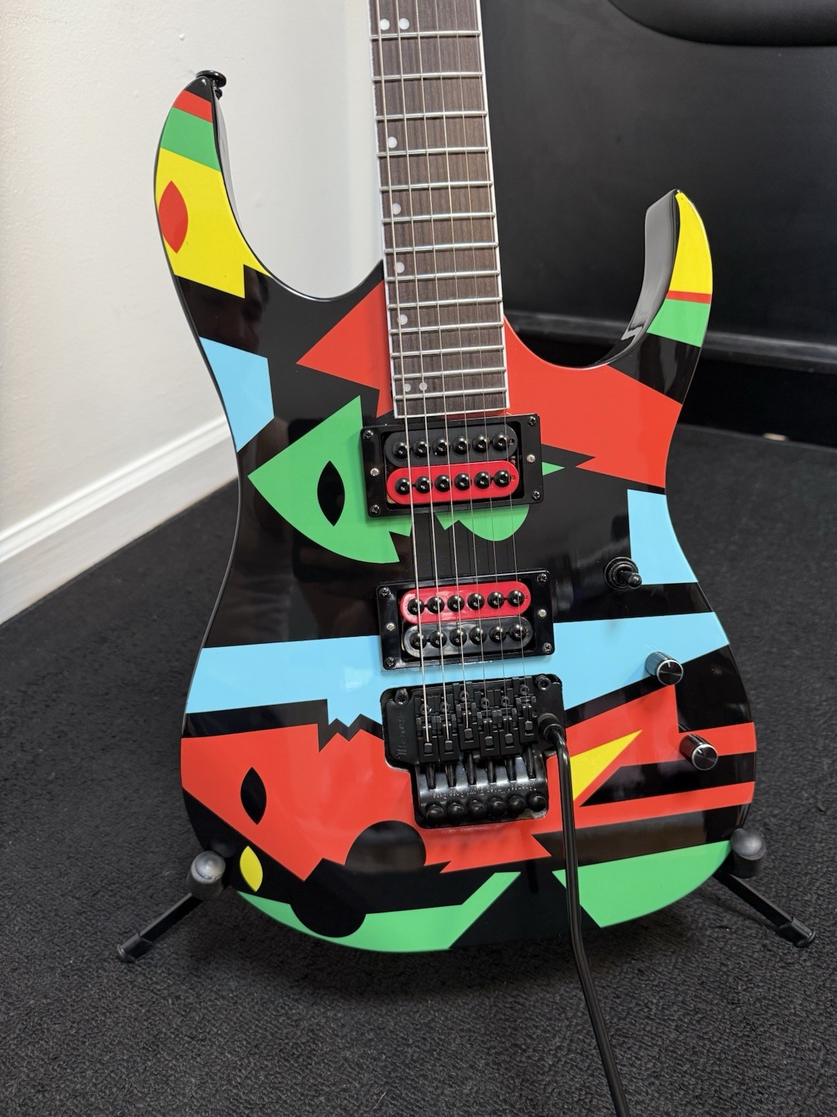 Custom RG Electric Guitar Upgraded Pickups And Unique Artwork Floating Bridge