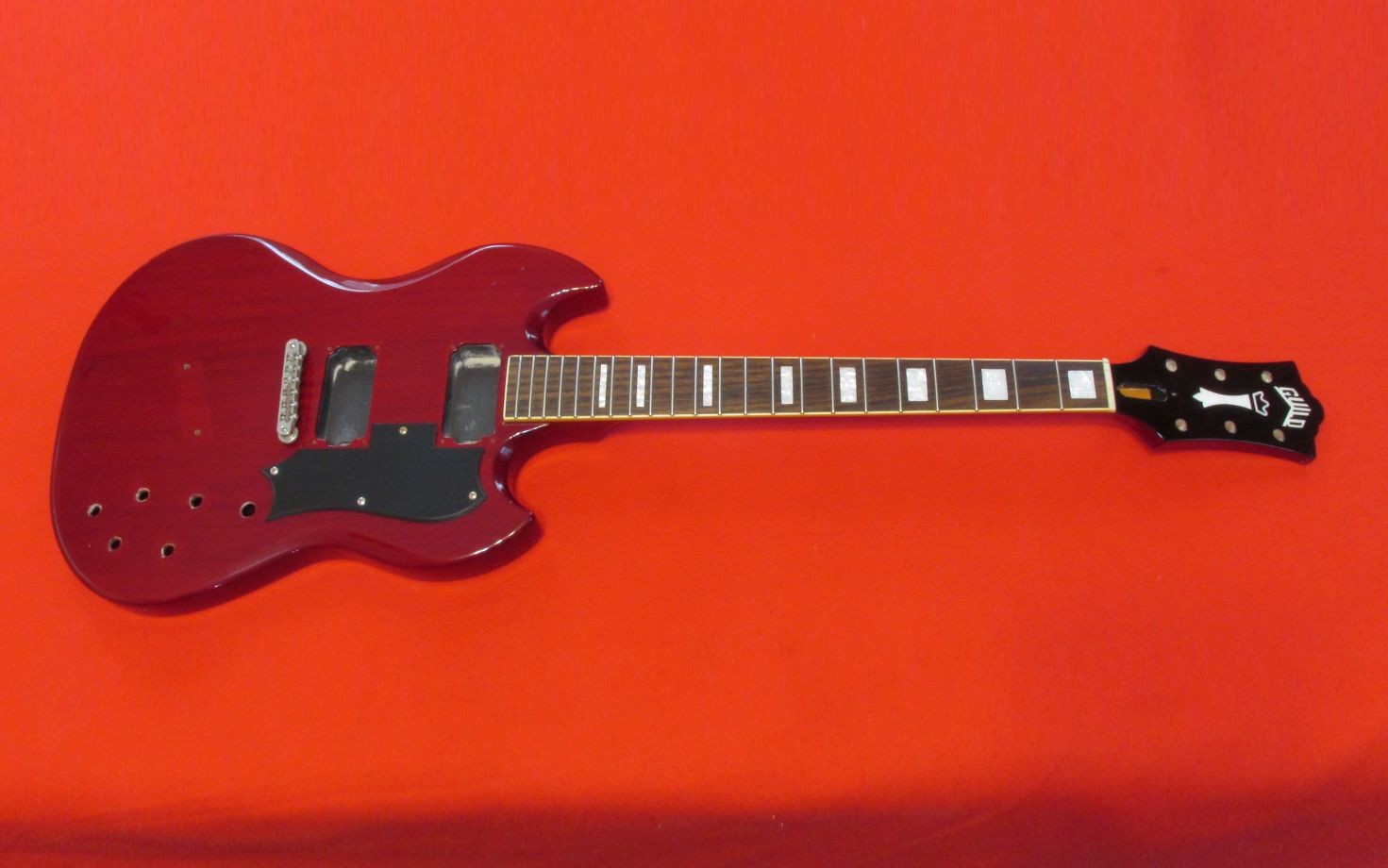 2020s Guild S-100 Polara Guitar Body Neck – See-Through Cherry Red