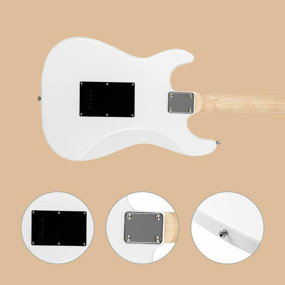 Glarry 39″ Full Size Electric Guitar for Beginner with 20W Amp White