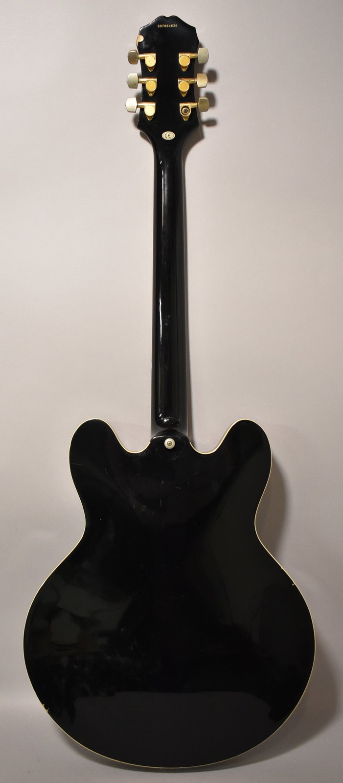 1997 Epiphone Sheraton Samick Korea Ebony Finish AS-IS For Repair w/OHSC