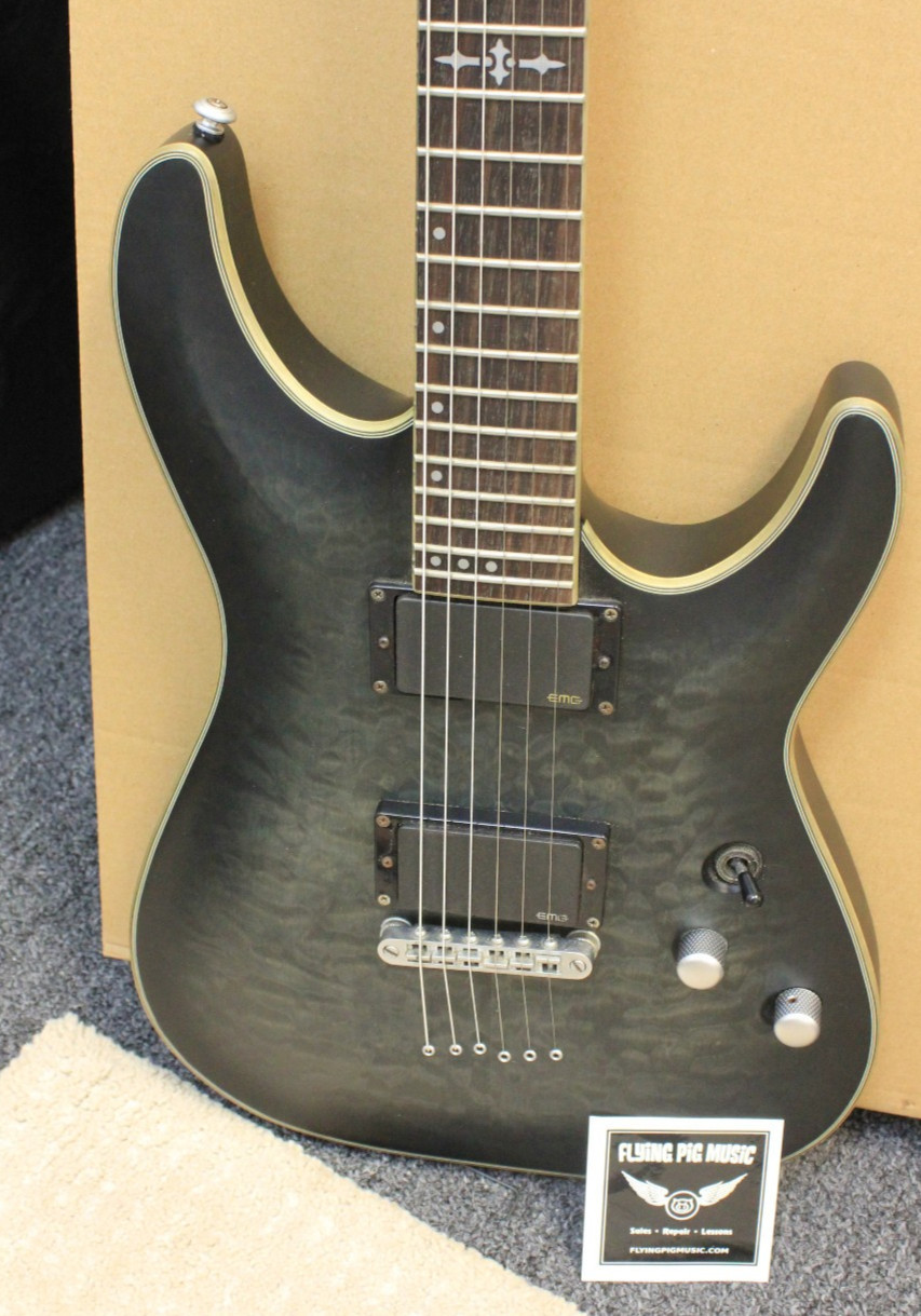 Schecter Research C-1 Platinum Electric Guitar TRP063272 Translucent Black w/Bag