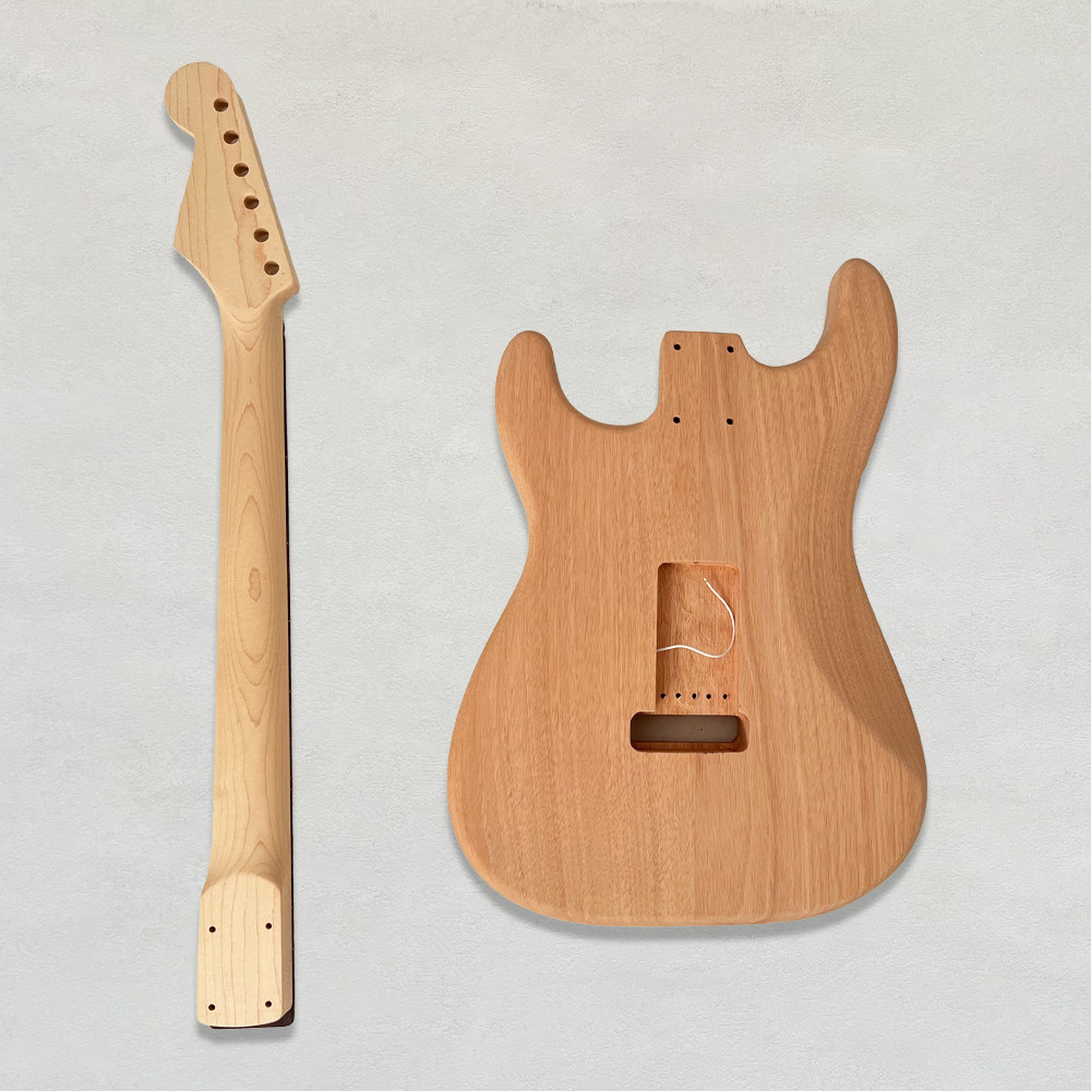6 String ST DIY Electric Guitar Kit Mahogany Body Rosewood Fretboard Maple Neck