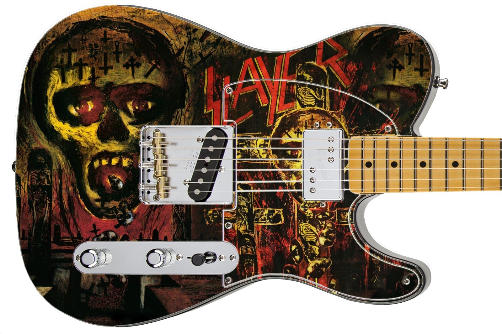 Guitar Skin Axe Wrap Iconic 80’s Metal Rock Slayer Seasons in the Abyss 1224