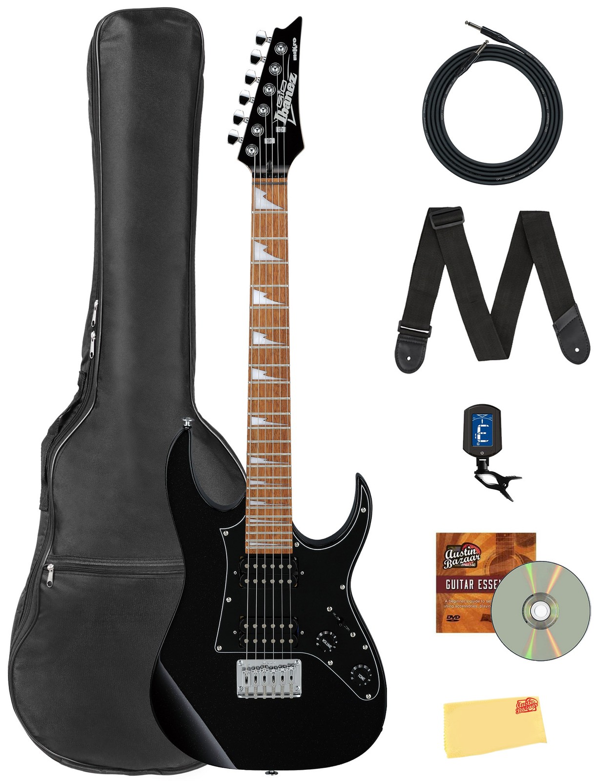 Ibanez GRGM21 RG Gio miKro Short-Scale Electric Guitar – Black Night w/ Gig Bag