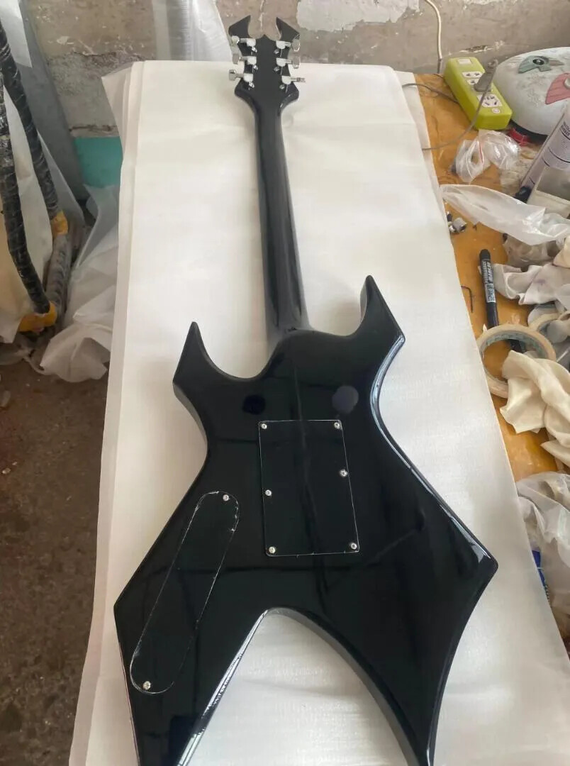 Custom Revenge Cracked Mirror Electric Guitar Diamond Inlay Black Hardware