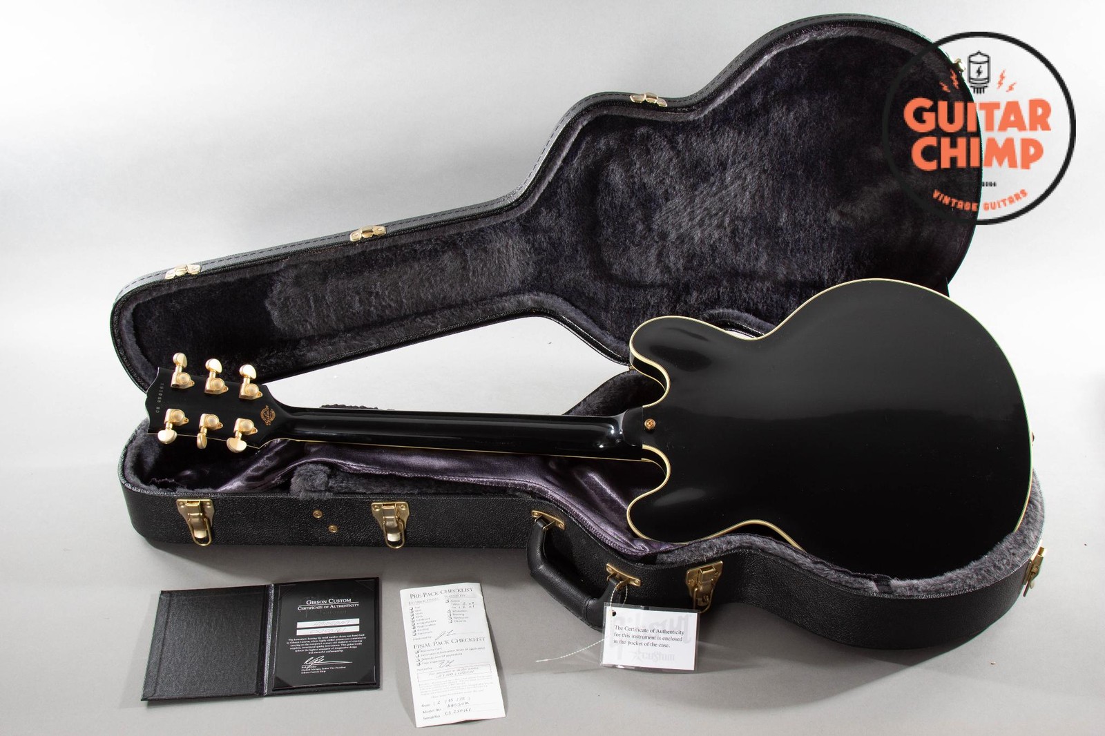 2012 Gibson Custom Shop ES-355 Ebony Black VOS Bigsby OHSC COA