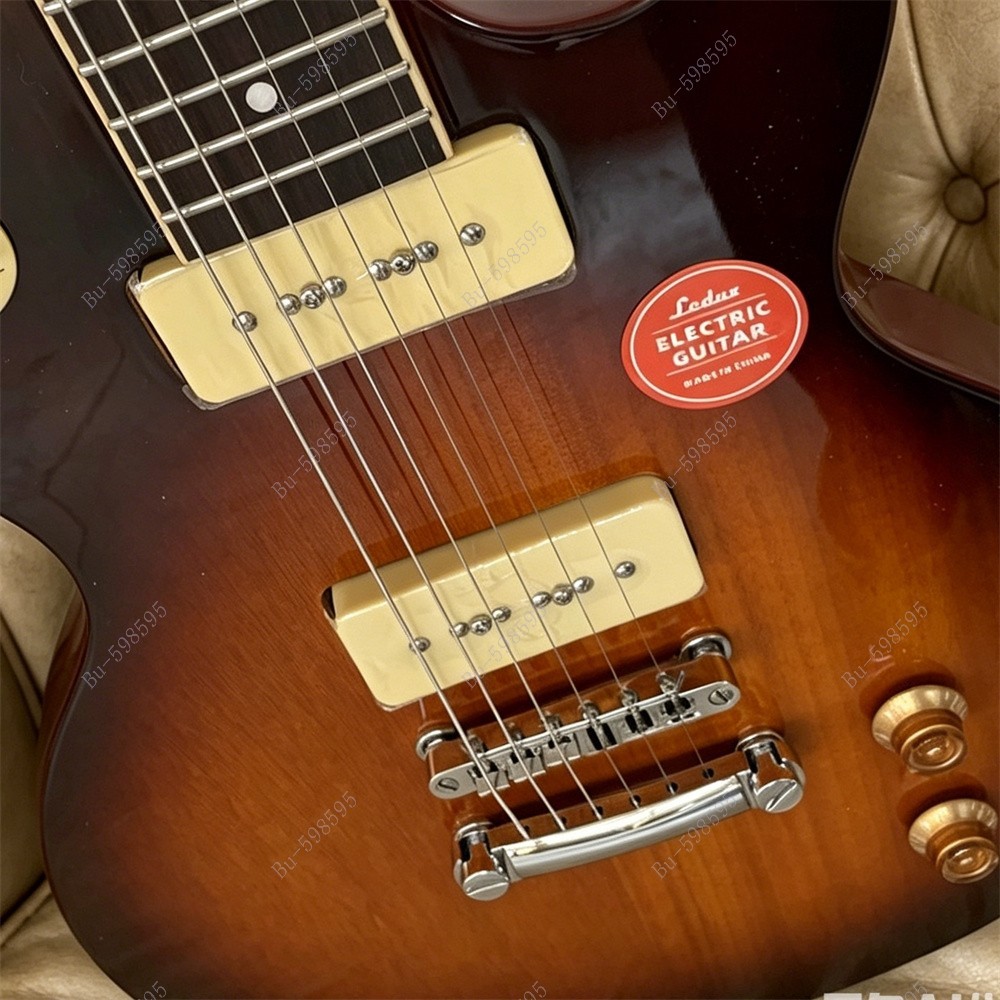 Solid Electric Guitar P-90 Pickup Stainless Rounded Fret Edge Sunburst No Logo