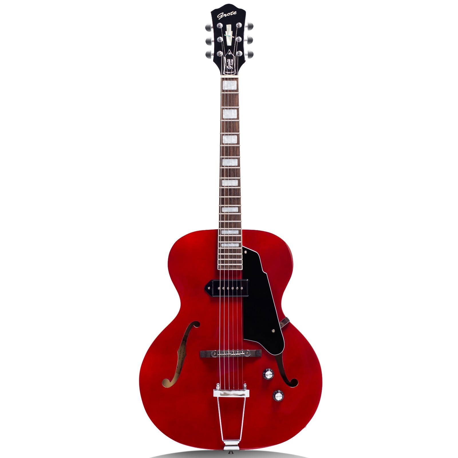 RED Jazz Electric Guitar Hollow Body Chrome Hardware P90 pickup （GROTE ）