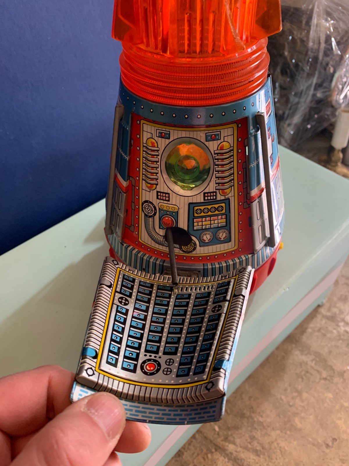 VINTAGE TIN TOY SUPER SPACE SHIP CAPSULE HORIKAWA SH JAPAN 1960s