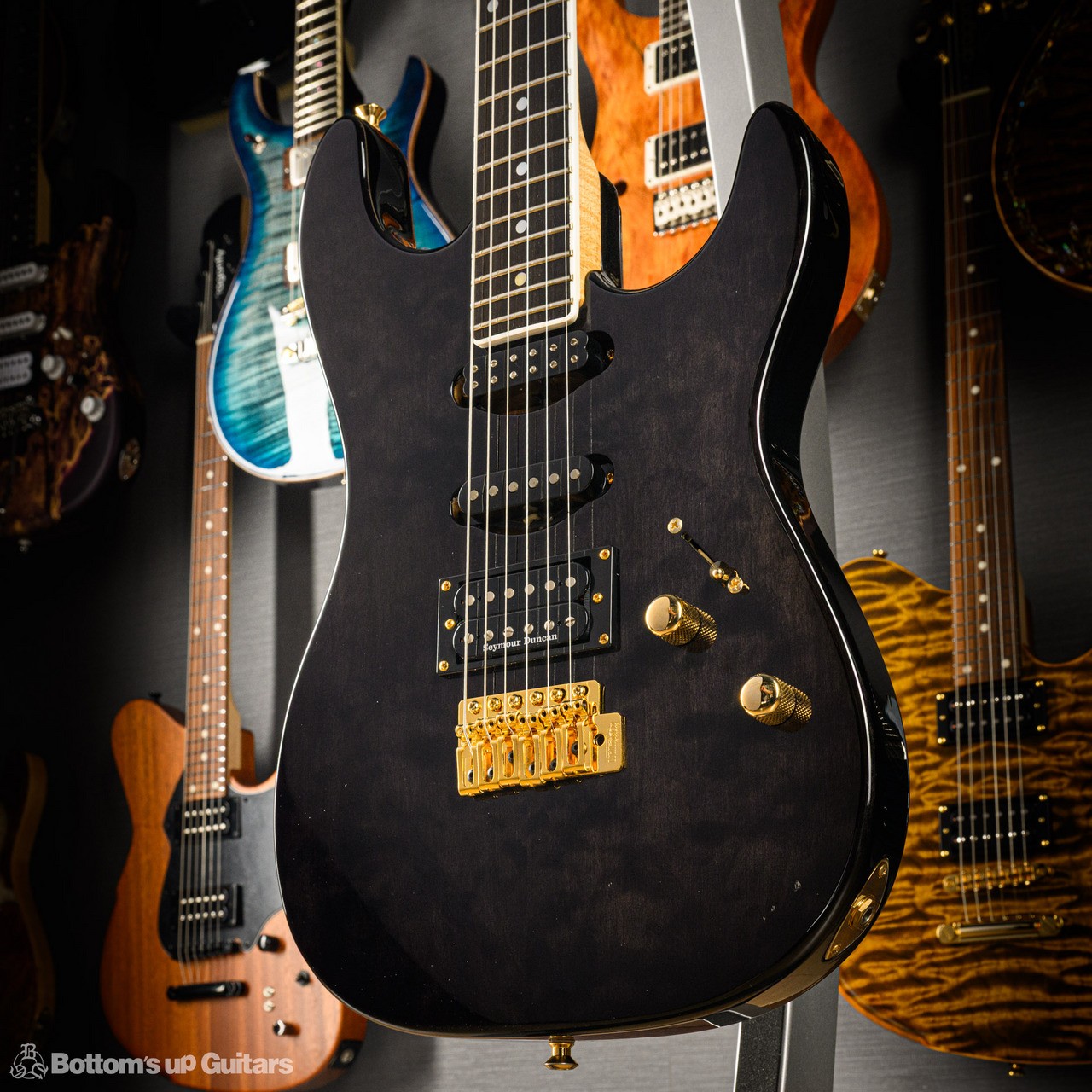 Valley Arts USA Custom Pro Trans Black 1990s Long Scale Used Guitar