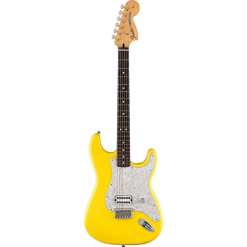 Fender Tom DeLonge Stratocaster Guitar wInvader Pickup Yellow 197881343323 RF