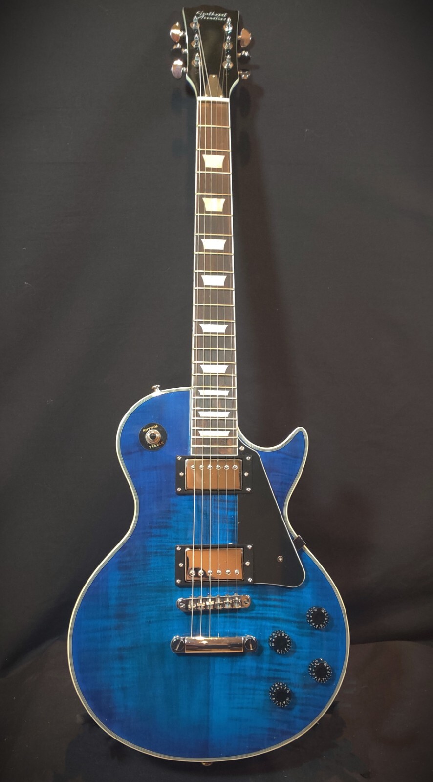 Southwest Acoustics Single Cut Guitar -Tigerstripe Blue, Pro Setup, Great Buy