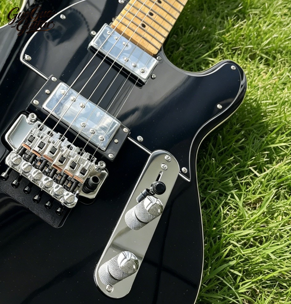 US Warehouse TL Style Black Electric Guitar Floyd Rose Tremolo HH Pickups