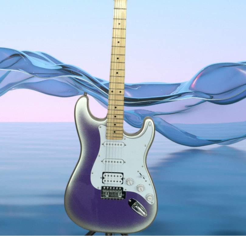 In Stock Metallic Purple Sparkle Solid Electric Guitar Maple Neck S-S-H Pickups