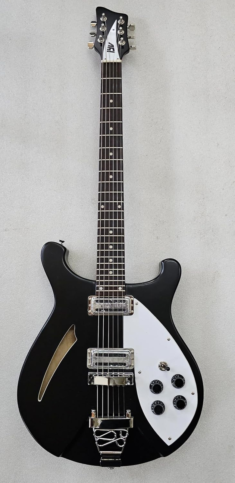 IYV IRK-300 Semi Hollow Electric Guitar Black HH Pickups Maple Neck Jatoba