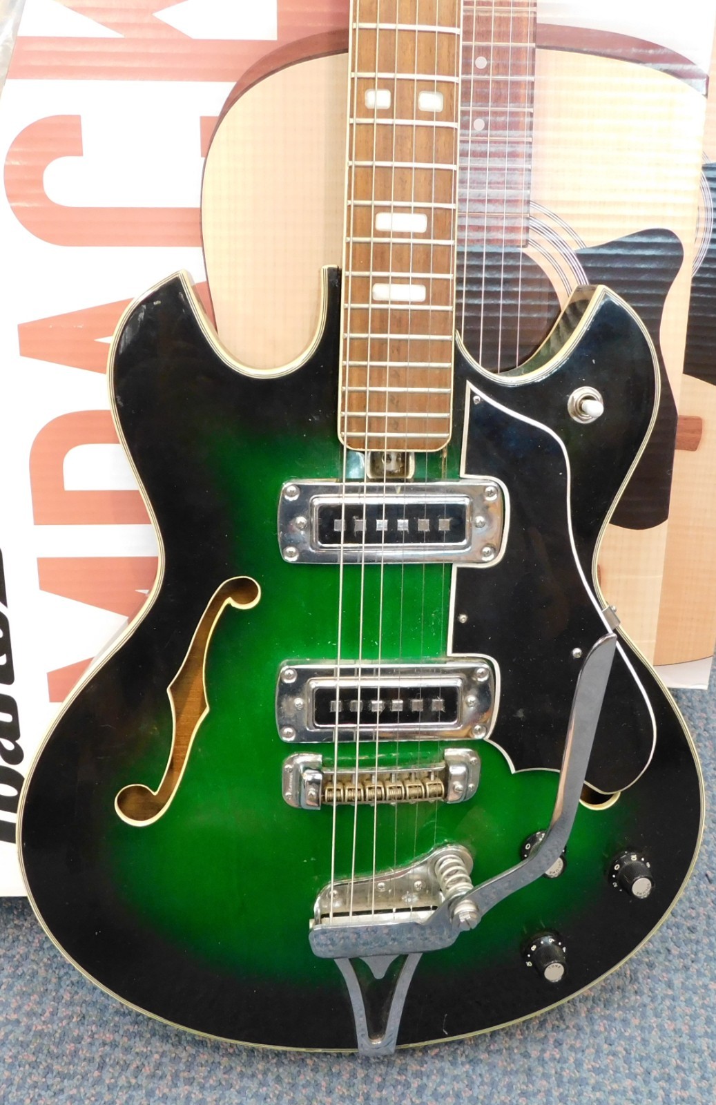 Vintage 60’s Sekova Hollow Body Electric Guitar with Tremolo