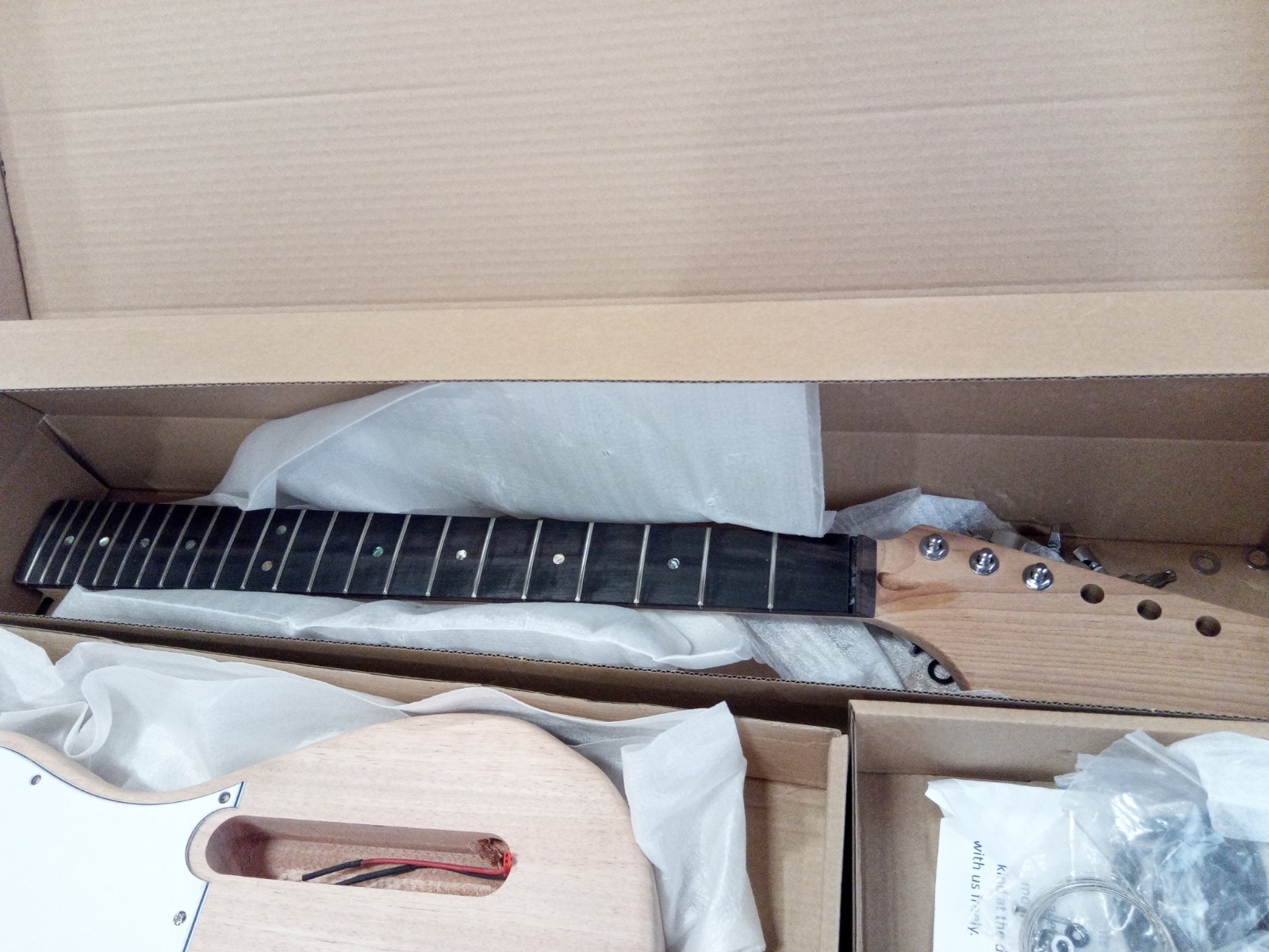 Open Box DIY TL Unfinshed Electric Guitar Kit Rosewood Fretboard Bolt On