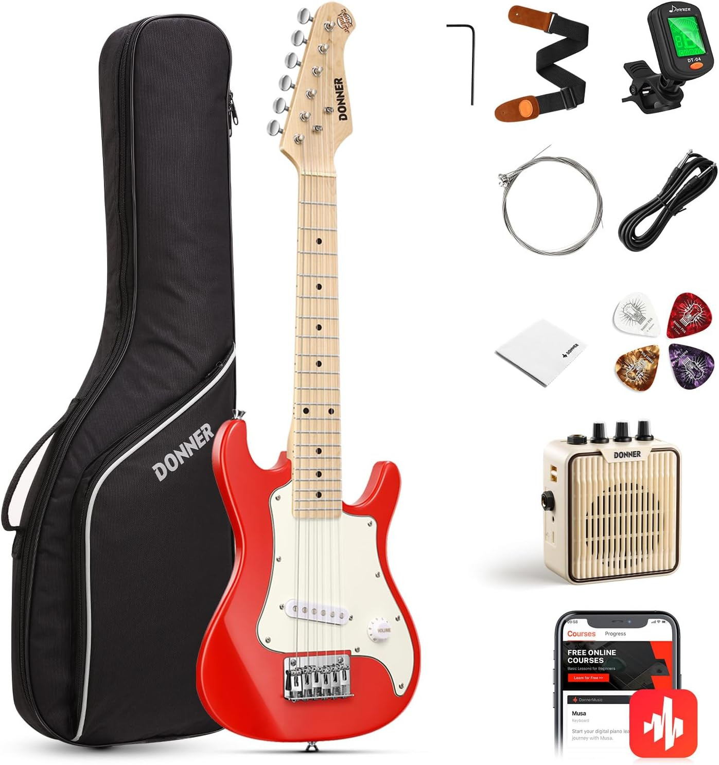 30 Inch Kids Electric Guitar Beginner Kits ST Style Mini Electric Guitar for Boy