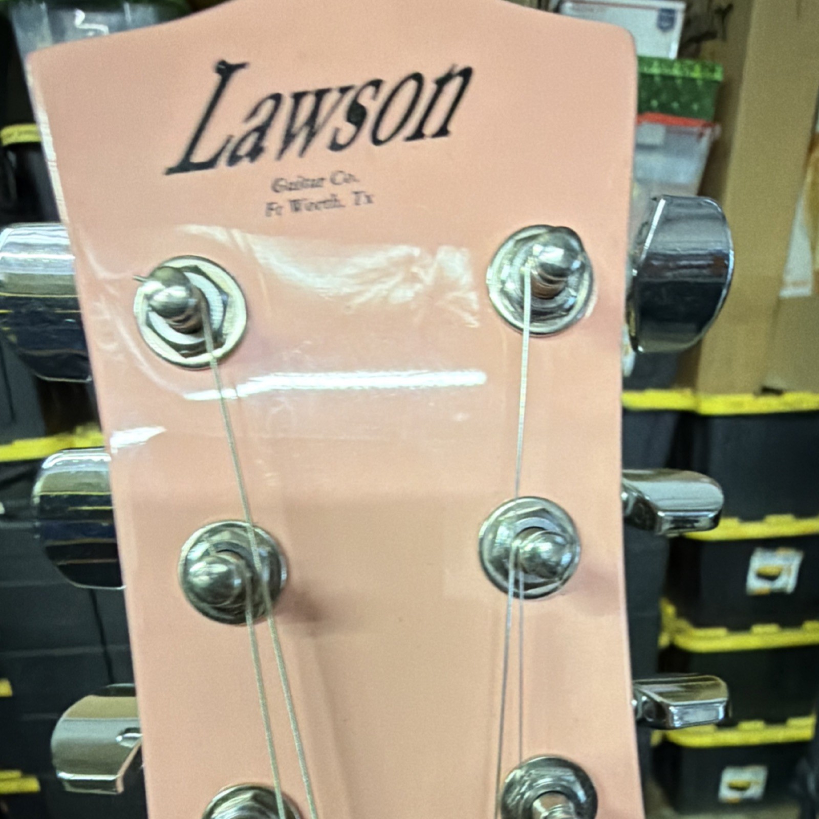 Lawson Damon Electric Guitar Pink LP style solid body with camo hard shell case
