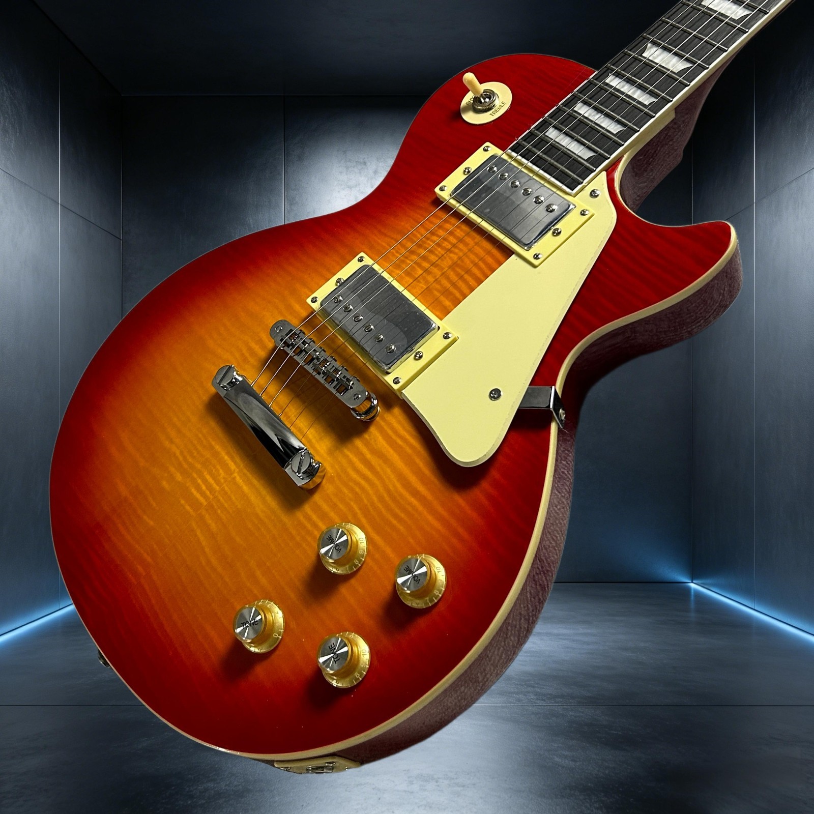 Standard Electric Guitar Mahogany Body Cherry Sunburst Color Flame Maple Top