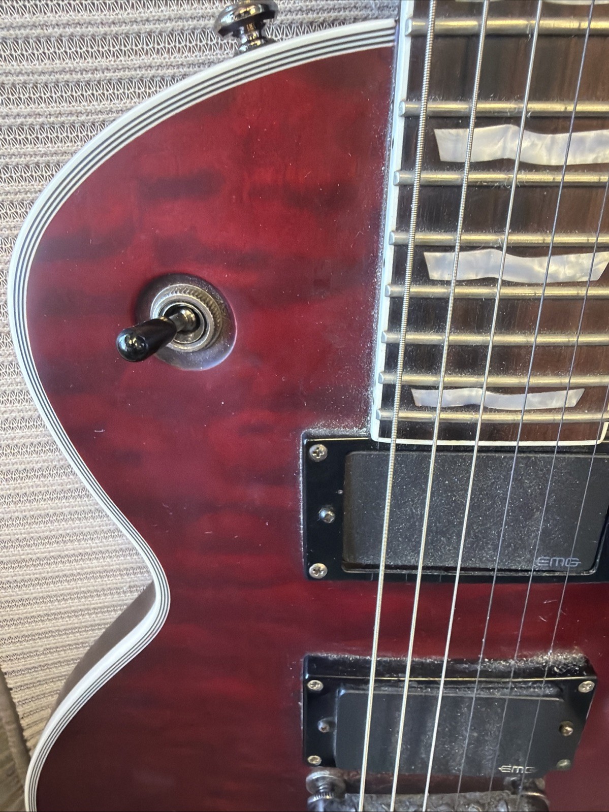 ESP LTD EC-401QM Electric Guitar See-Thru Black Cherry Sunburst Hardly Used Mint