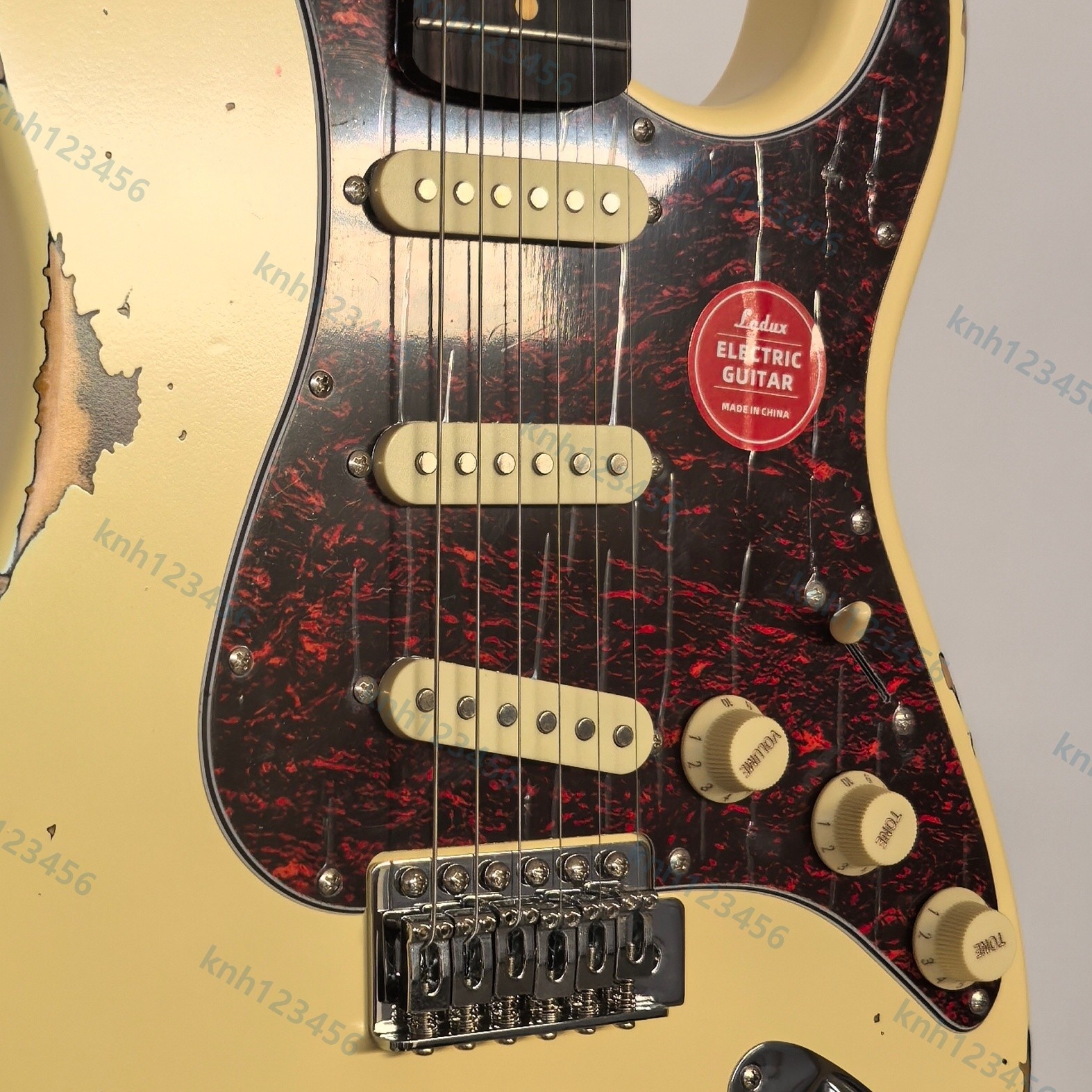 Heavy Aged Solid Body Electric Guitar Bone Nut Stainless Rounded Fret Edge Fast
