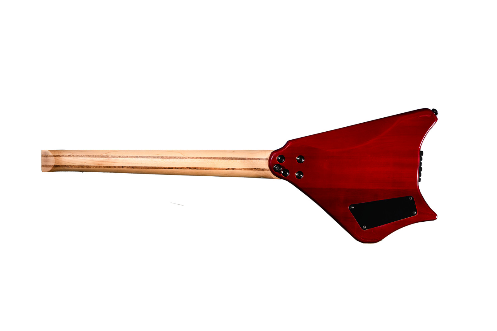Bootlegger Guitar Burgundy Red Spade Headless Gibson Short Scale 24.75″ wid Case