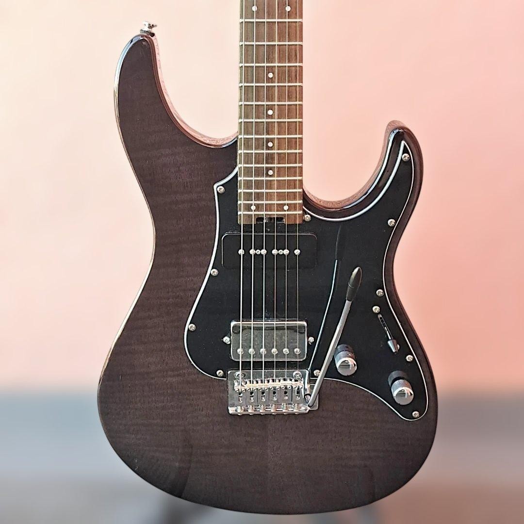 GrassRoots G-SNAPPER-CTM P ESP Flamed Maple Veneer Electric Guitar Black Gray