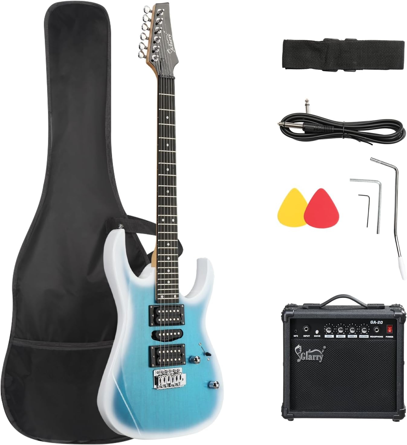 39″ Full Size Electric Guitar Kit for Beginners,Electric Guitar Set With 20W AMP