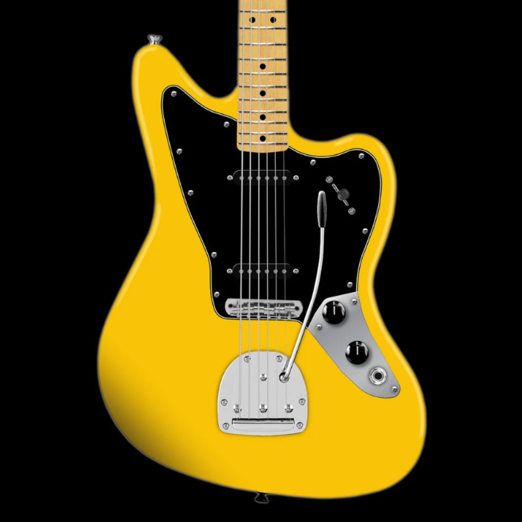 Fender Squier FSR Affinity Series Jaguar, Black Pickguard, Graffiti Yellow