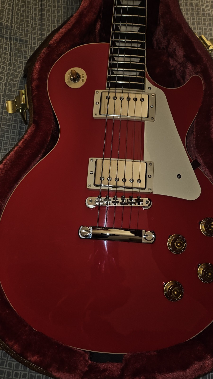 Gibson Les Paul Standard 50s Cardinal Red Custom Color Plain Top Electric Guitar