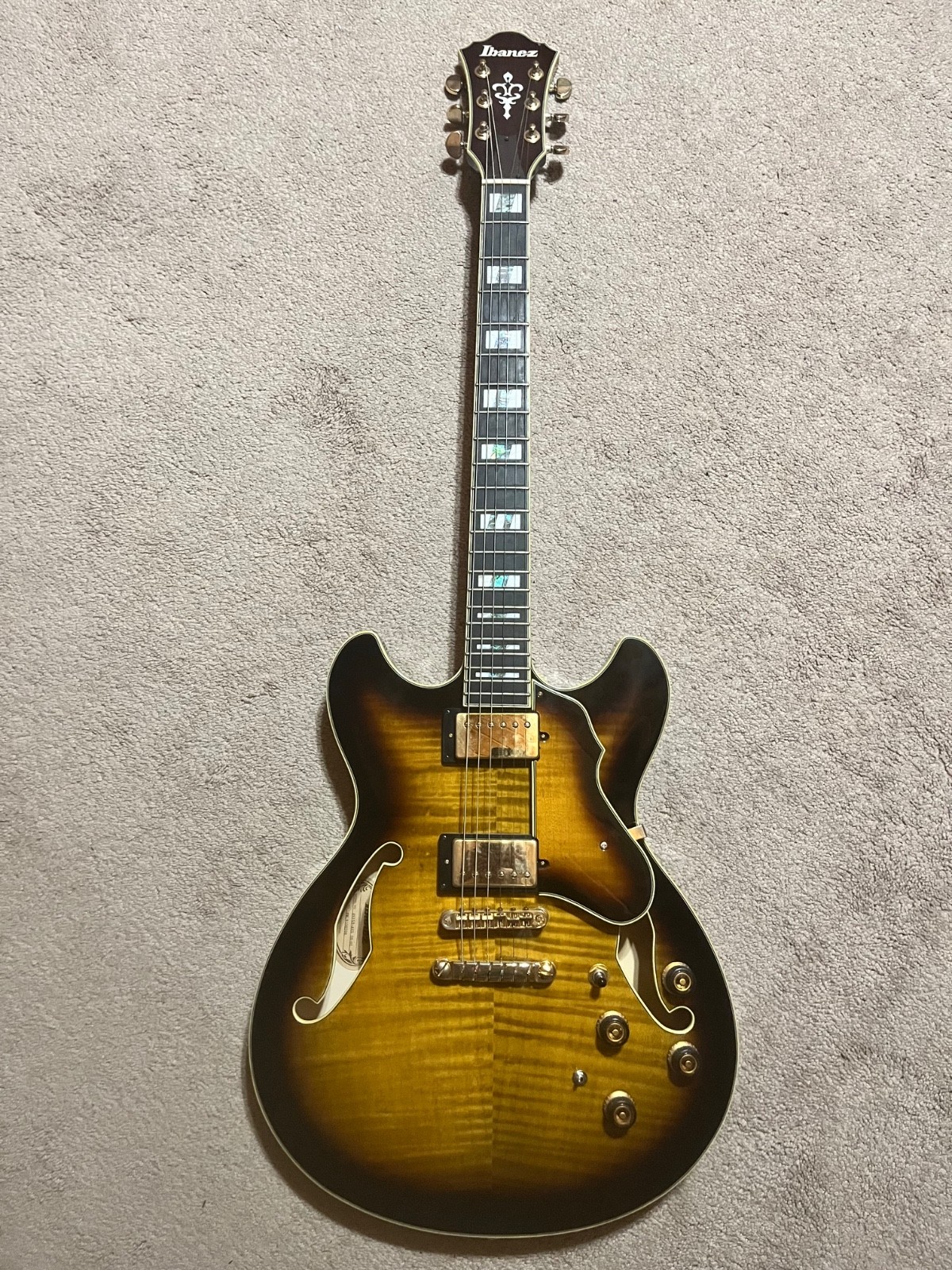 Ibanez Artstar AS153-AYS Semi-Hollow Electric Guitar – Antique Yellow Sunburst w