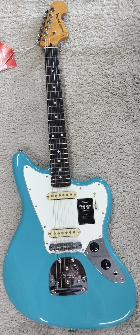 Fender Player II Jaguar Elec. guitar, Rosewood Fingerboard, Aquatone Blue – MIM