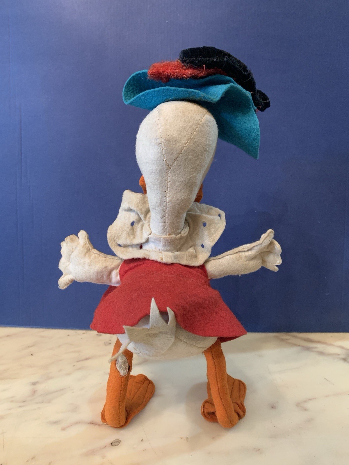 VINTAGE TOY DOLL DUCK LENCI pannolenci felt DISNEY musketeer 1960s made in Italy