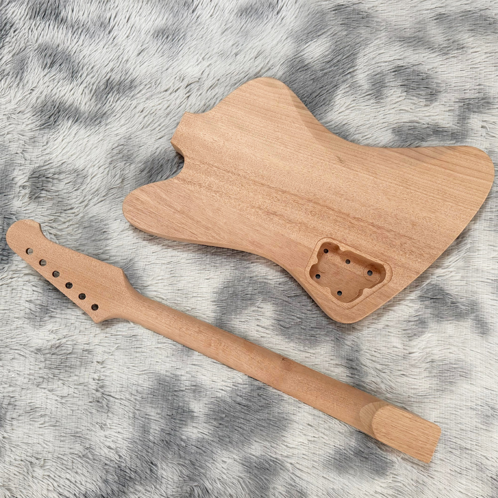 Clearance Unfinish Firebird DIY Electric Guitar Kit 2pcs Mahogany Body CR Part
