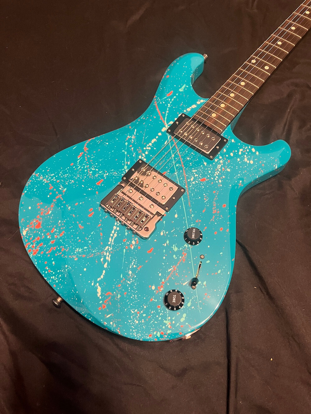 2023 Knaggs Guitars Severn Trembuck Reverse Headstock Miami Blue Splatter W/OHSC