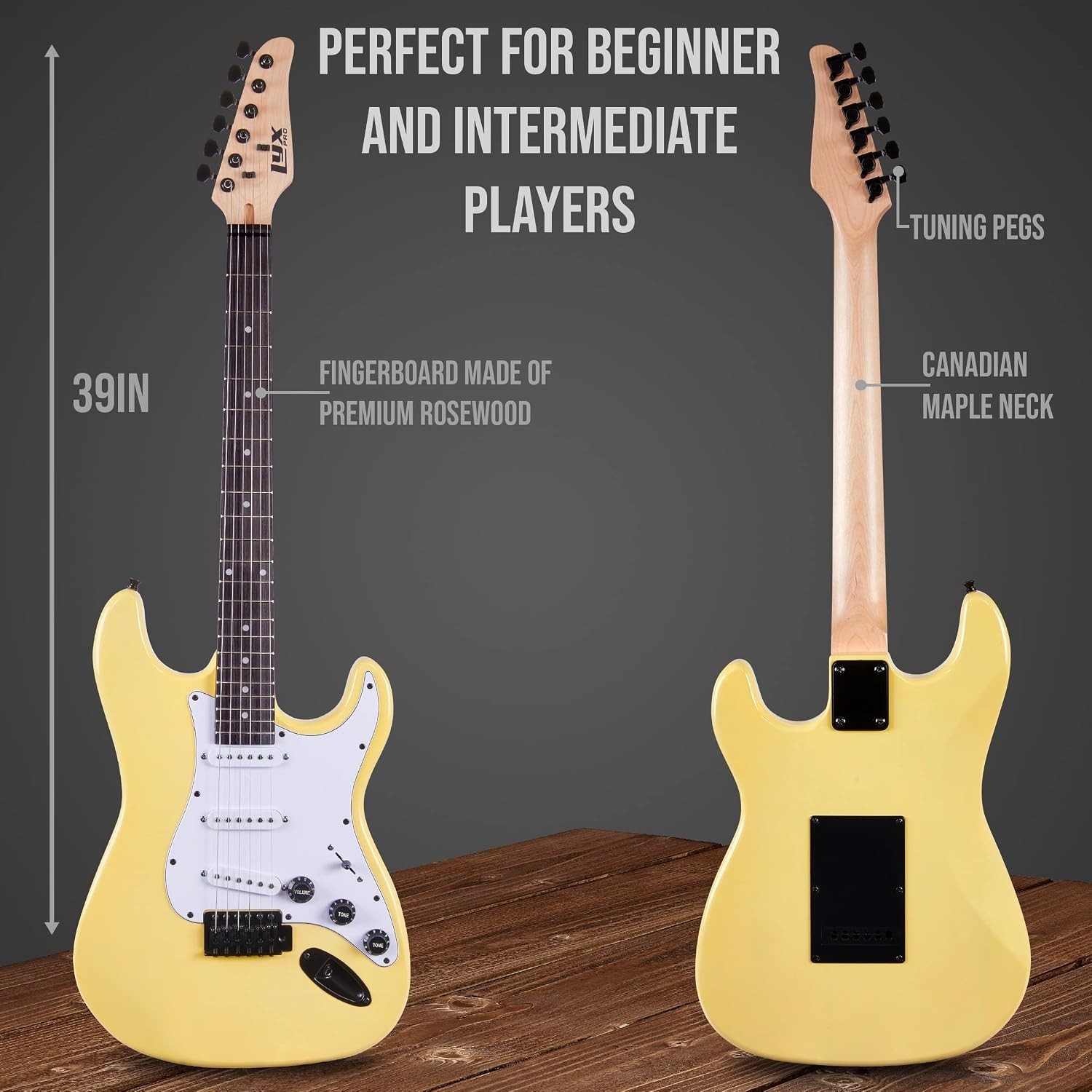 39-Inch Electric Guitar Kit with 20W Amp & Accessories – Perfect for Beginners