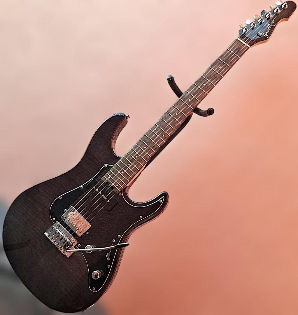 GrassRoots G-SNAPPER-CTM P ESP Flamed Maple Veneer Electric Guitar Black Gray