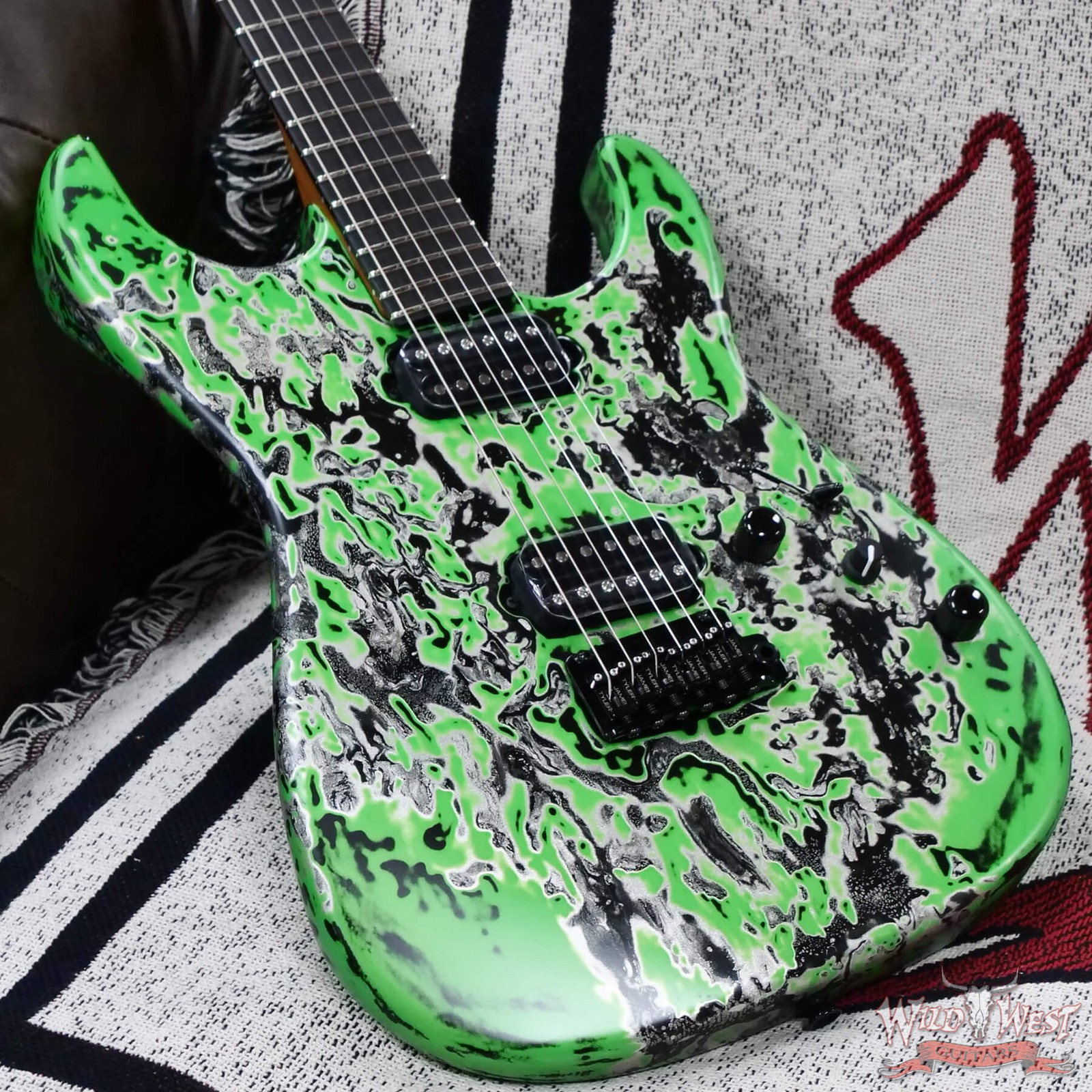 James Tyler USA Studio Elite HD HH Roasted Maple Neck Neon Green Shmear 7.45 lbs