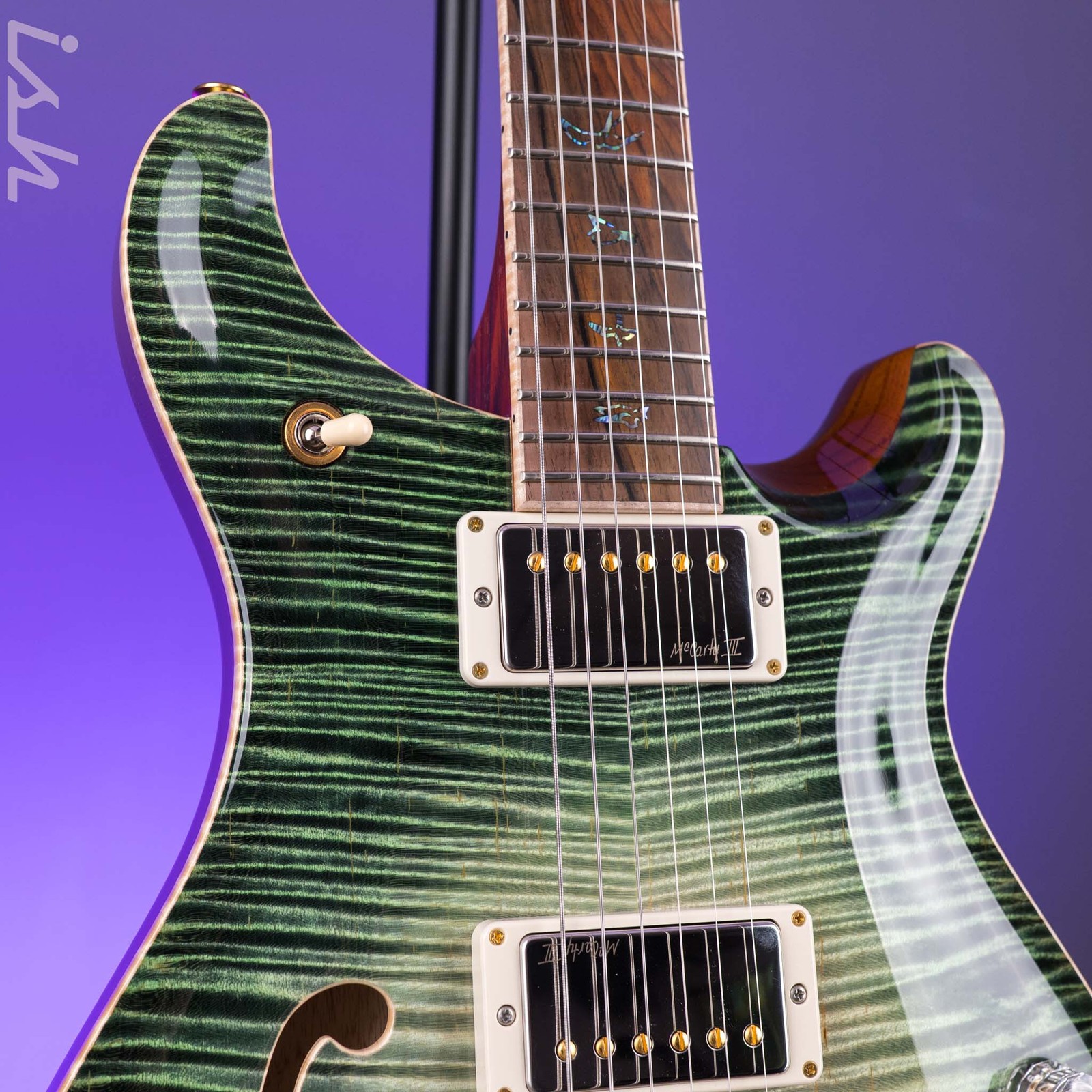 PRS Private Stock McCarty 594 Semi-Hollow Curly Maple Sage Glow