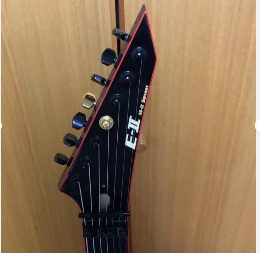 Electric Guitar E-II by ESP M-II Seven 7 string Black x Red