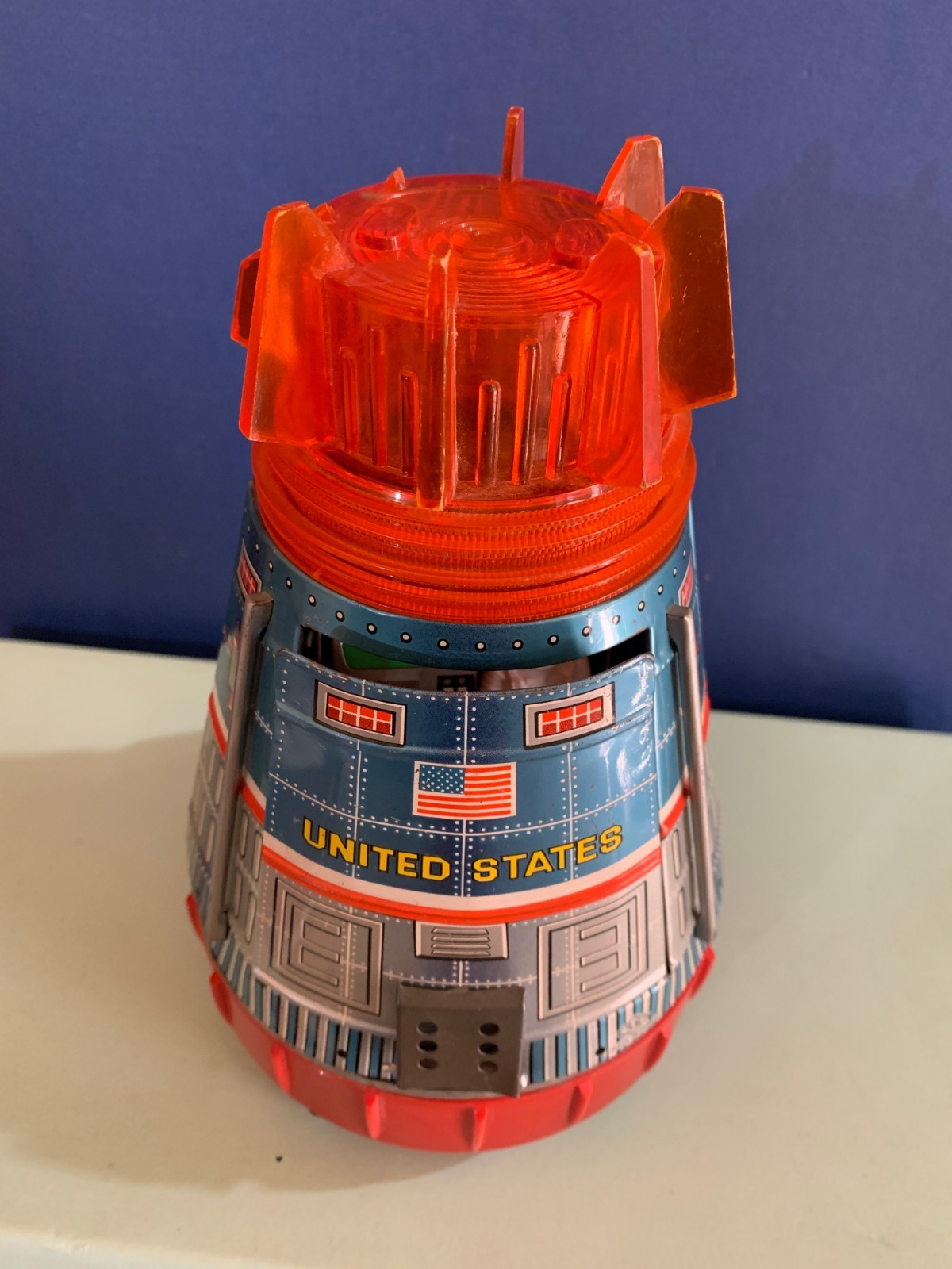 VINTAGE TIN TOY SUPER SPACE SHIP CAPSULE HORIKAWA SH JAPAN 1960s