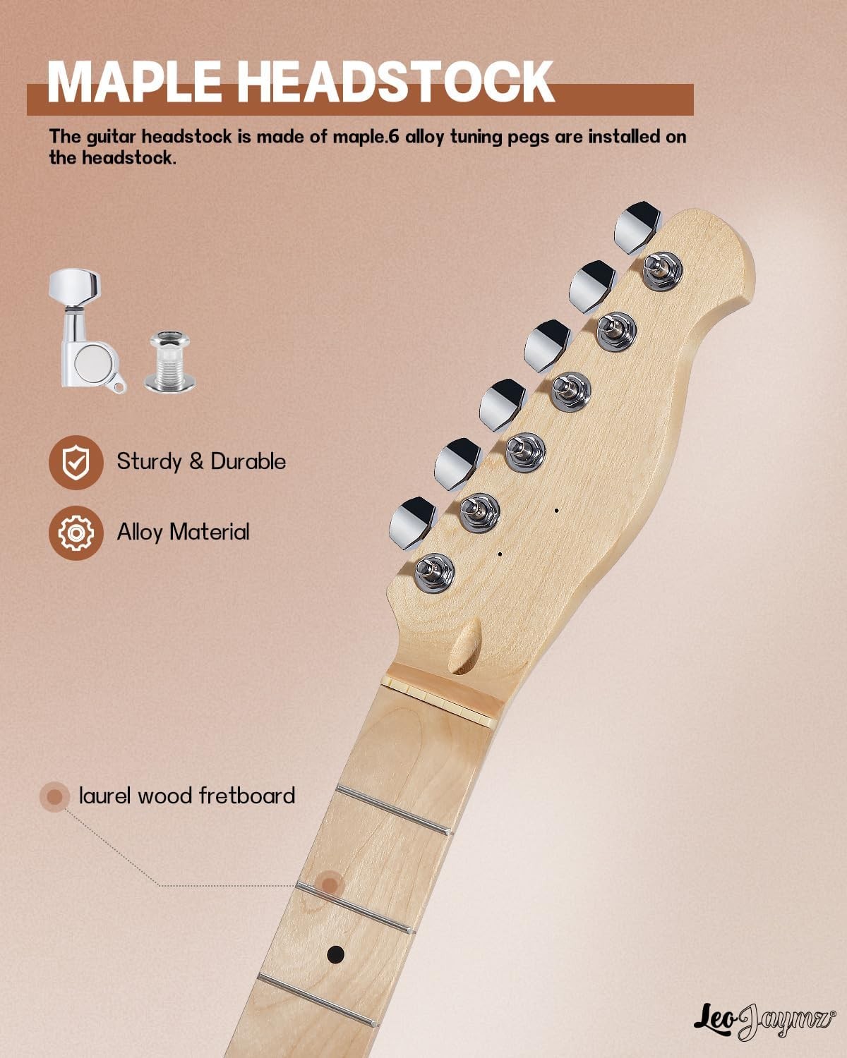 DIY Tele Style Electric Guitar Kit GOLD Mahogany Body,Maple Neck, Incl Parts!
