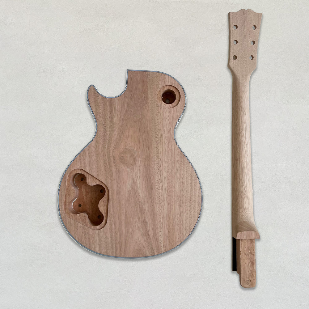 DIY 6 String Electric Guitar Kit Unfinish Quilted Maple Top Golden Part