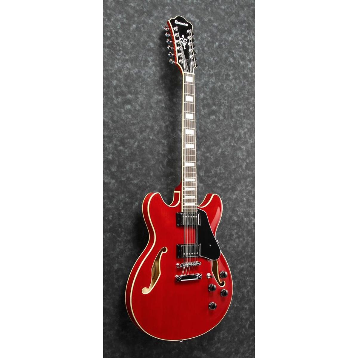 Ibanez AS Artcore AS7312 12-String Electric Guitar, Transparent Cherry Red