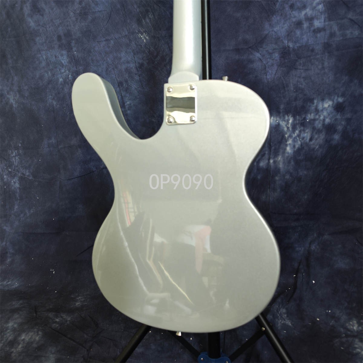 Metallic Silver Color Electric Guitar Solid Body 6String Maple Neck unique shape