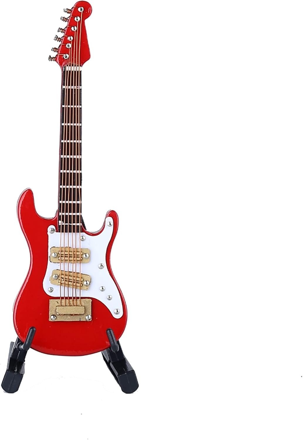 Stunning 1:12 Scale Miniature Electric Guitar – Stand & Case Included, Red